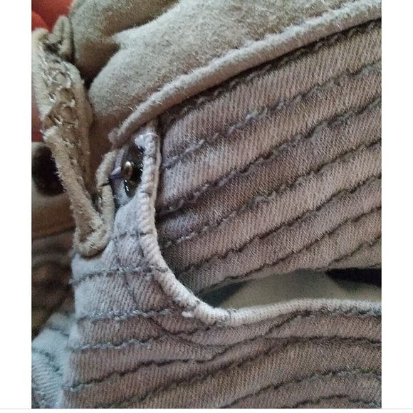 Maje Gray Denim Skinny Jeans, Lamb Suede Detail, Low Rise - Picture 11 of 11